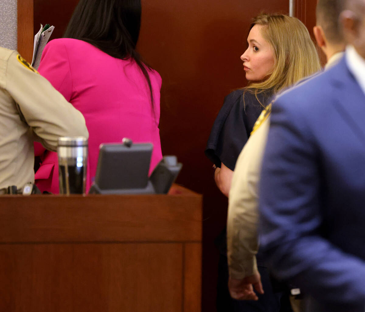 Kelsey Turner looks back as she leaves the courtroom after sentencing at the Regional Justice C ...