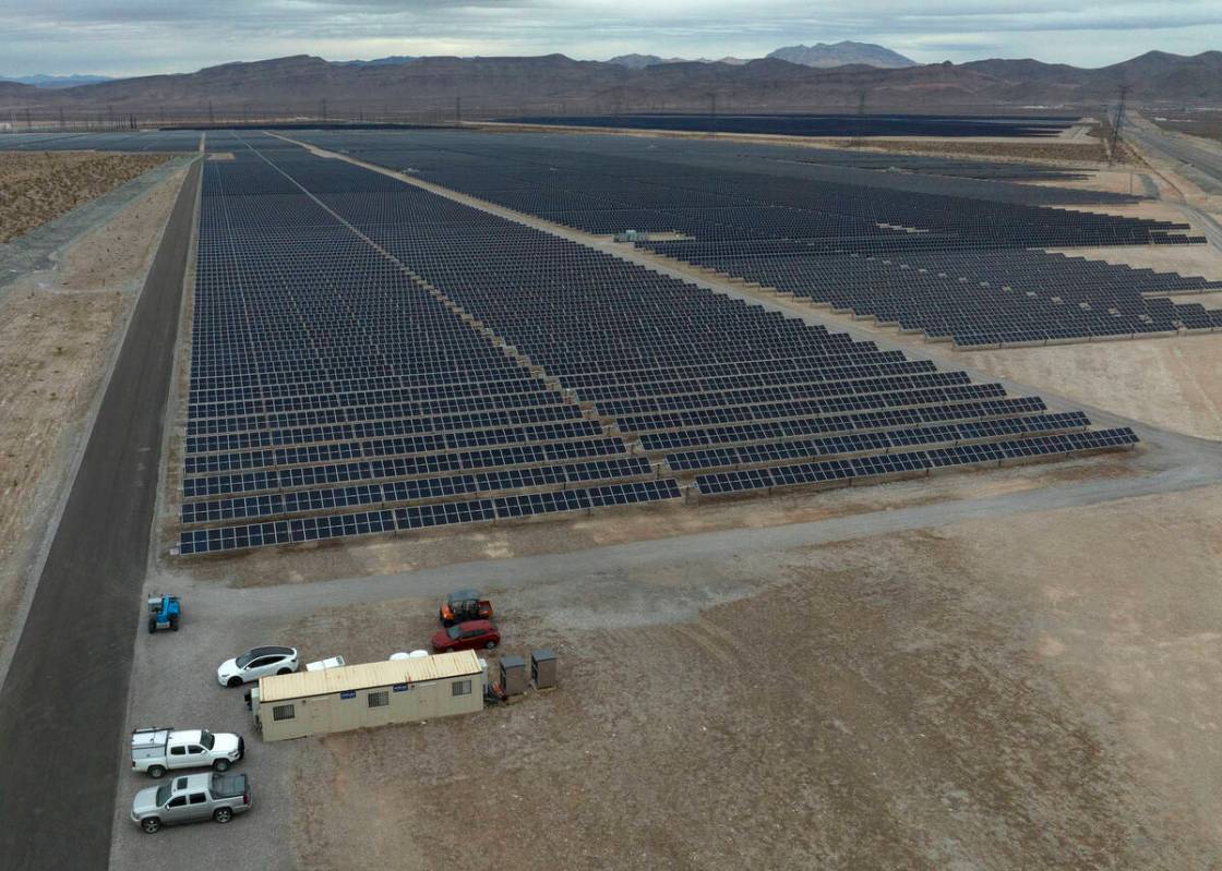 The Mega Solar Array property owned by a Invenergy is seen, on Monday, Jan. 9, 2023. A man is f ...