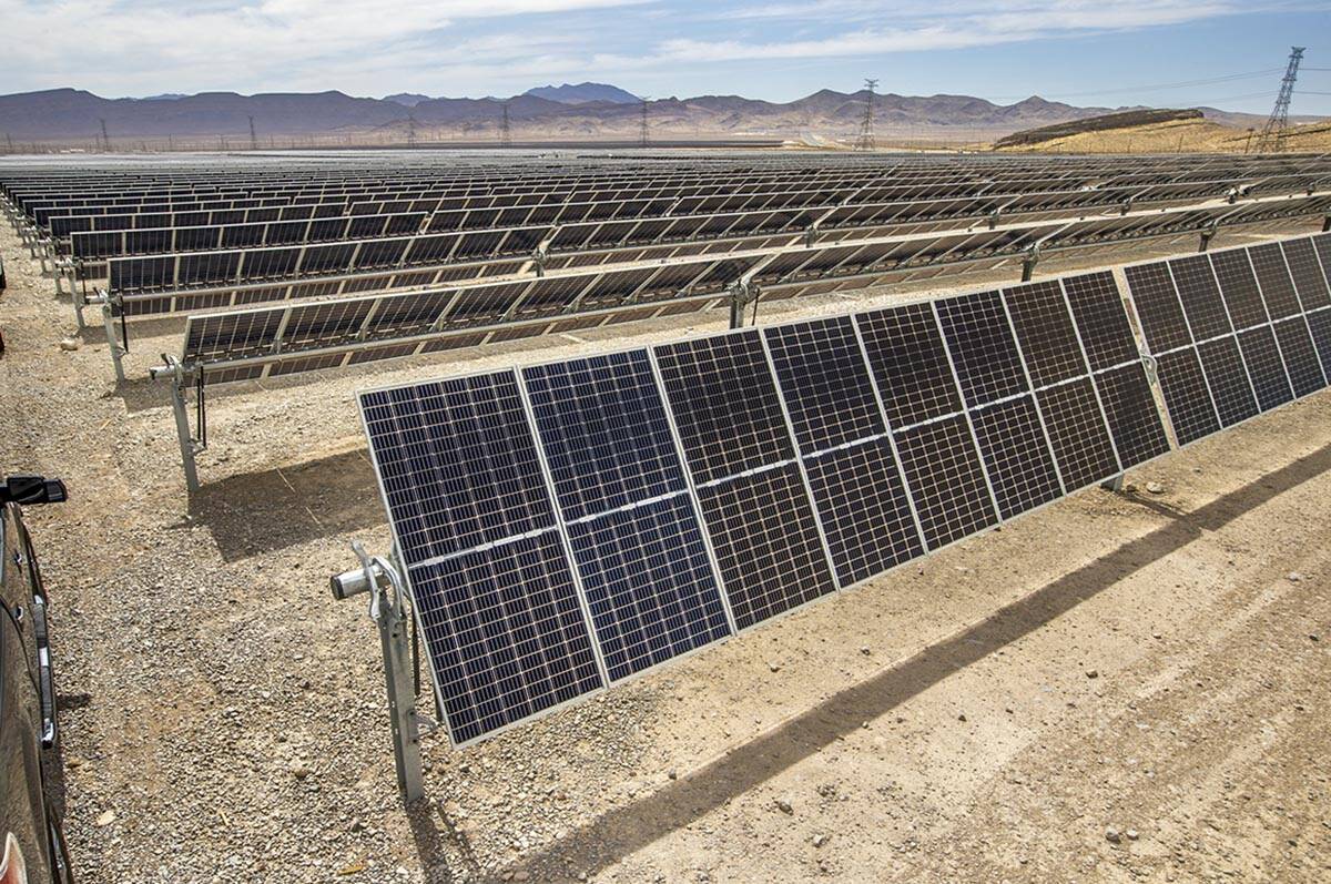 MGM’s 100 megawatt Mega Solar Array, located on 640 acres north of Las Vegas. (Las Vegas Revi ...
