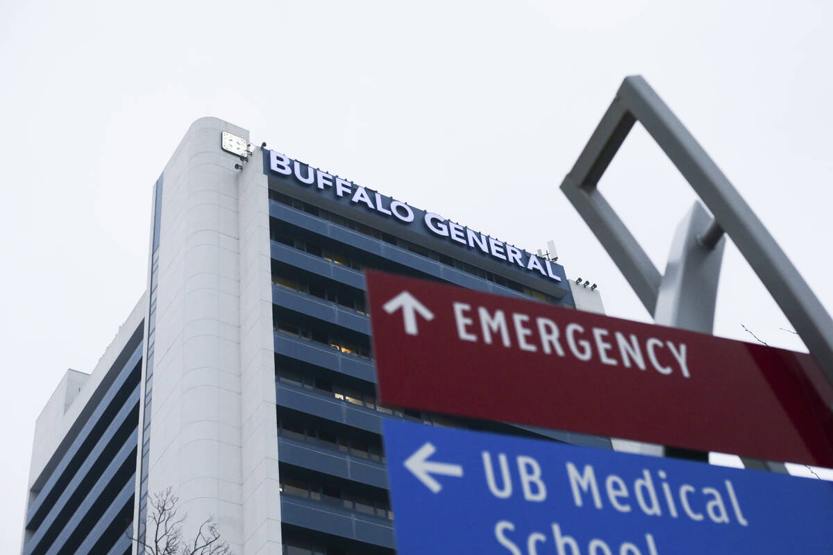 Buffalo General Medical Center is viewed Monday, Jan. 9, 2023, in Buffalo, N.Y. Buffalo Bills s ...