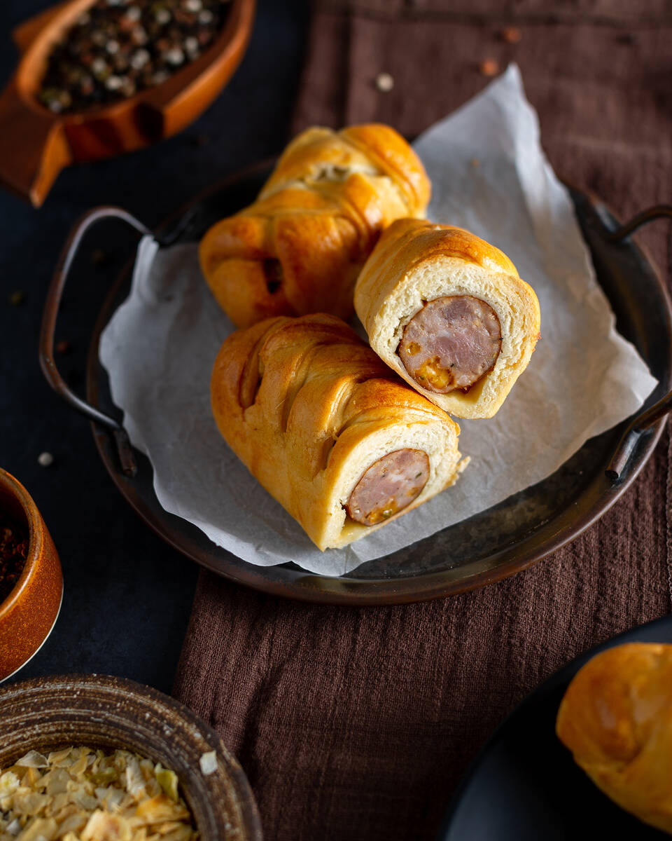 A jalapeño cheddar sausage piroshky from Piroshky Piroshky bakery. (Piroshky Piroshky)