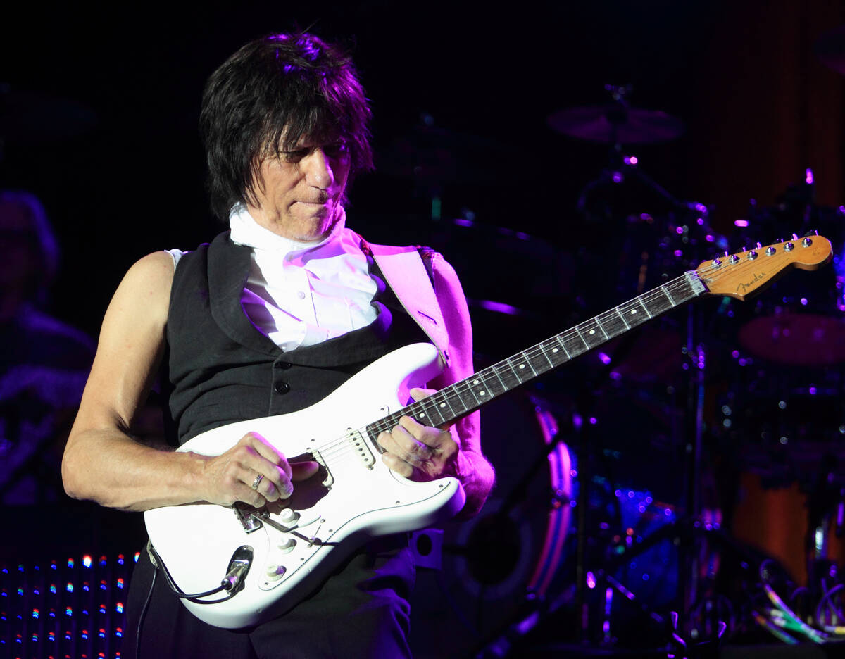 Legendary guitarist Jeff Beck performs in concert at The Sands Event Center on Sunday, Oct. 6, ...