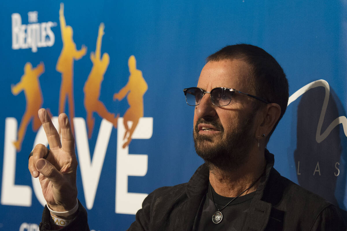 Beatles drummer Ringo Starr poses during a red carpet event to celebrate the 10th anniversary o ...
