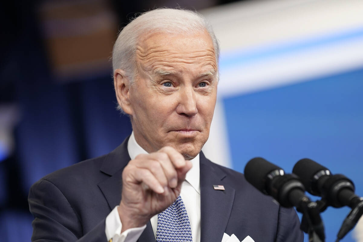 President Joe Biden responds to a reporter's question after speaking about the economy in the S ...