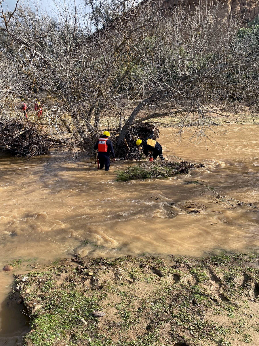 In this photo provided by San Luis Obispo County Sheriff's Office, rescuers resume their search ...