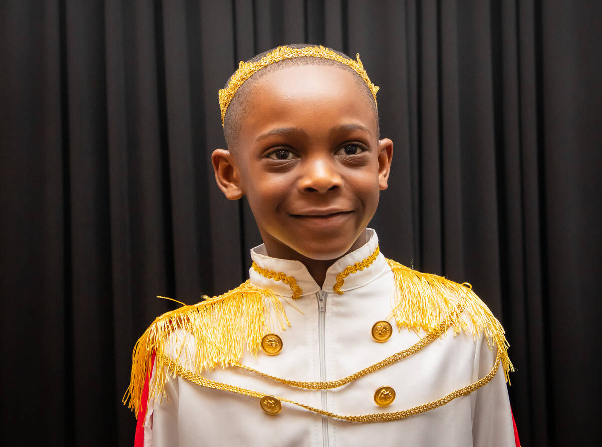 Justyn Boumah, 7, speaks at the 41st annual Martin Luther King Jr. committee banquet at the Ore ...