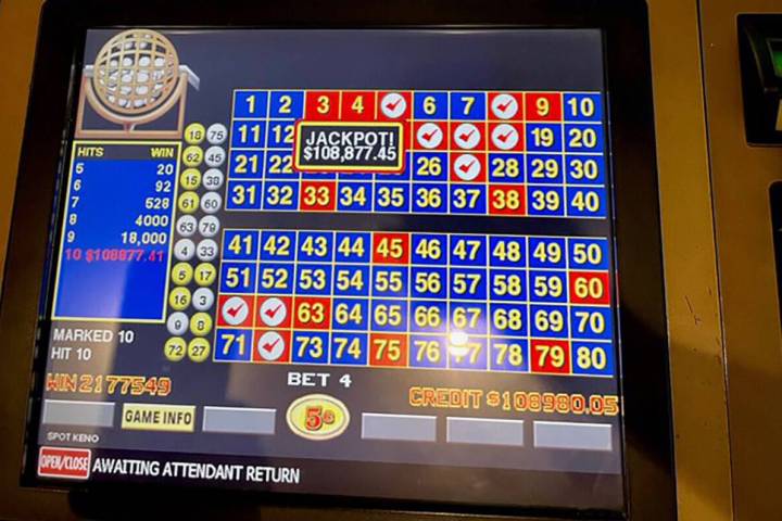 Station Casinos said a Keno player bet 20 cents at Boulder Station and won more than $108,000 o ...