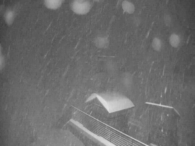 A webcam shows snowfall at Lee Canyon shortly before 9 p.m. Saturday, Jan. 14, 2023. (Lee Canyon)