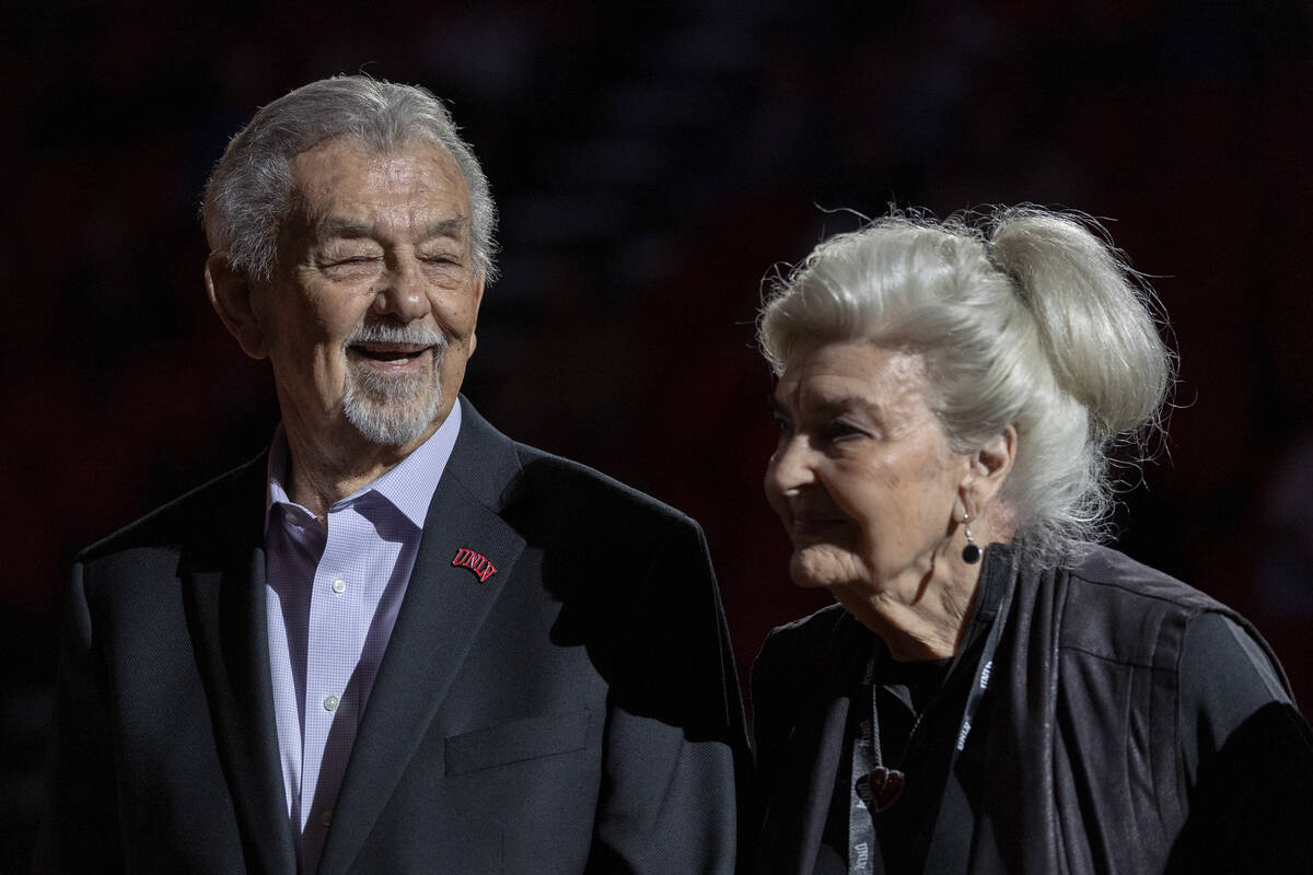 Dick Calvert, the UNLV Rebels’ longtime announcer for athletic events, and his wife, Ann ...