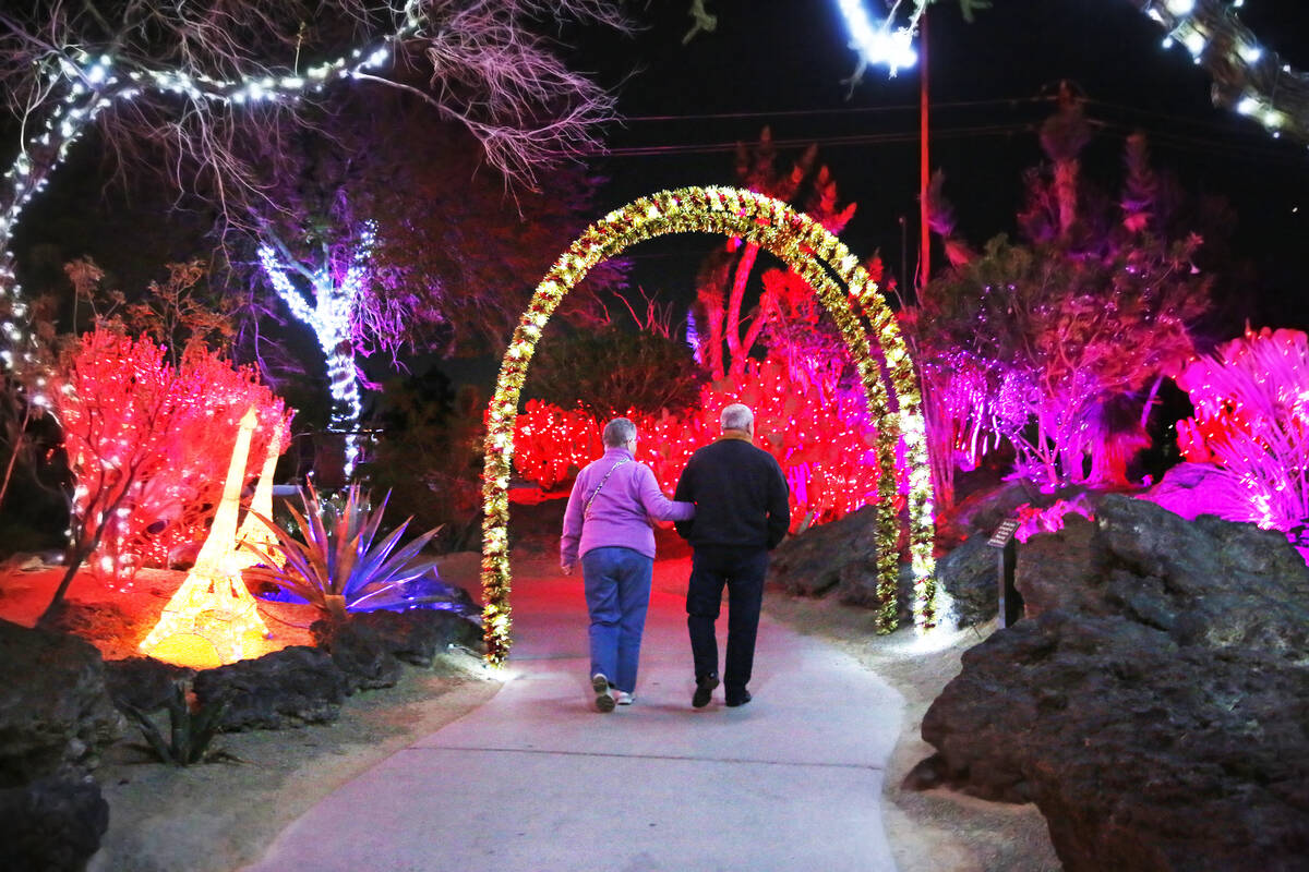 Bill and Jane Schulz enjoy the third annual Lights of Love event at Ethel M Chocolate Factory a ...