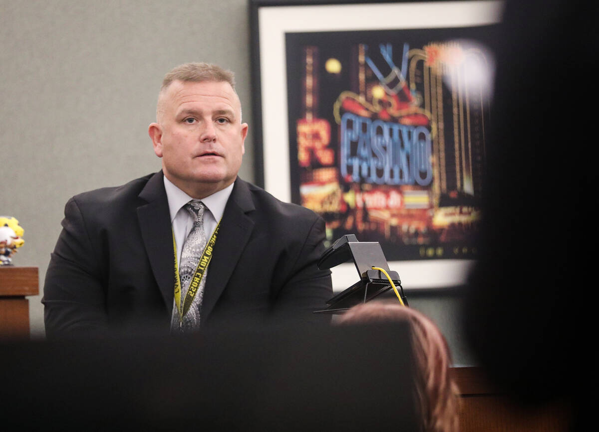 Metropolitan Police Department homicide detective Mitchell Dosch speaks at the preliminary hear ...