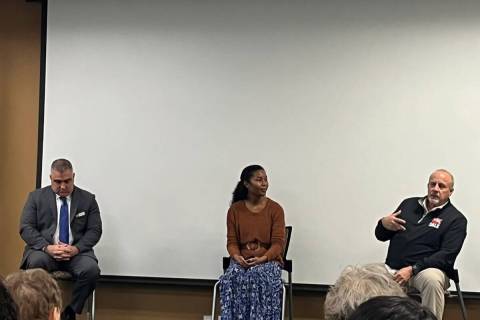 Community leaders discuss efforts to fight human trafficking during an event Wednesday, Jan. 18 ...