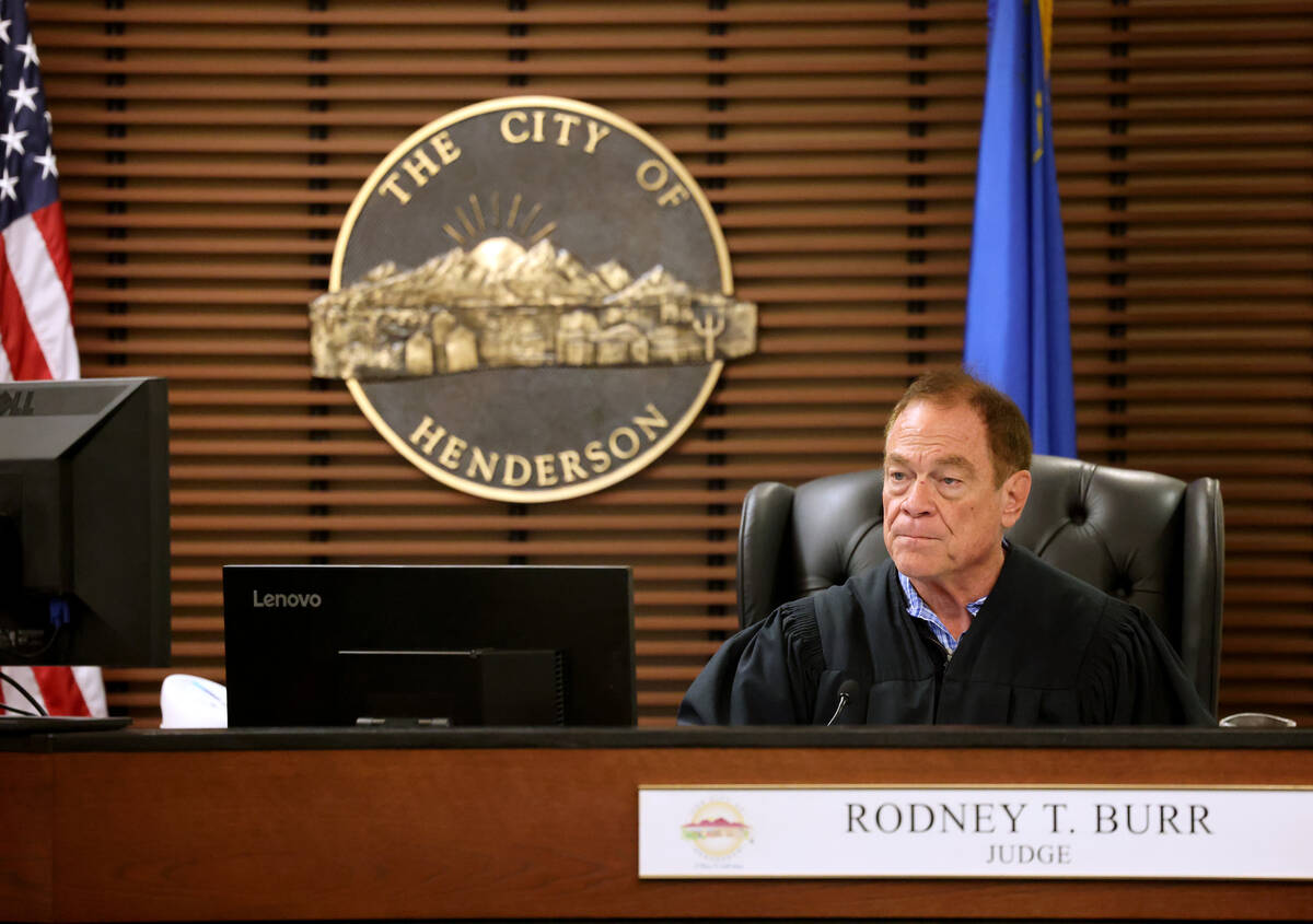 Judge Rodney Burr presides in Henderson Municipal Court Thursday, Jan. 19, 2023. (K.M. Cannon/L ...
