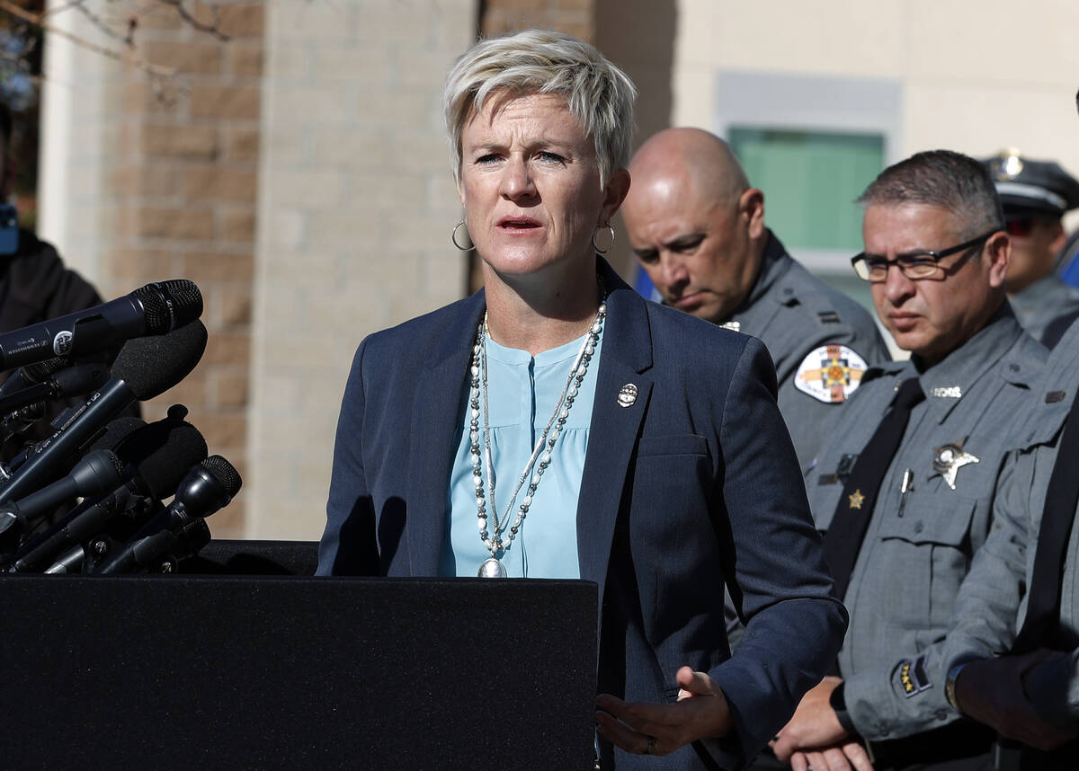FILE - Santa Fe District Attorney Mary Carmack-Altwies speaks during a news conference in Santa ...