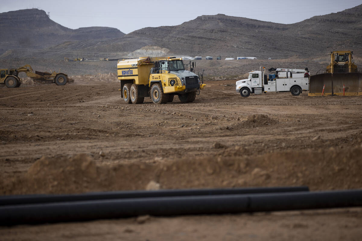 The future site of a HEYDUDE distribution center at the APEX Industrial Park in North Las Vegas ...