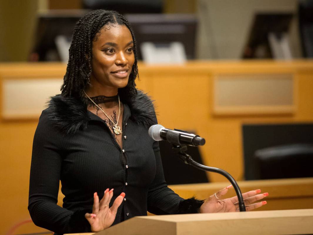 Q’shaundra James receives the Educator Award at the 9th annual Black Trailblazer Service Awar ...