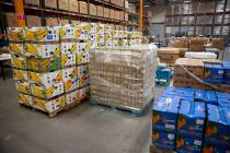 FILE - Food inside of the Three Square North Campus in Las Vegas, Thursday, Nov. 18, 2021. (Eri ...