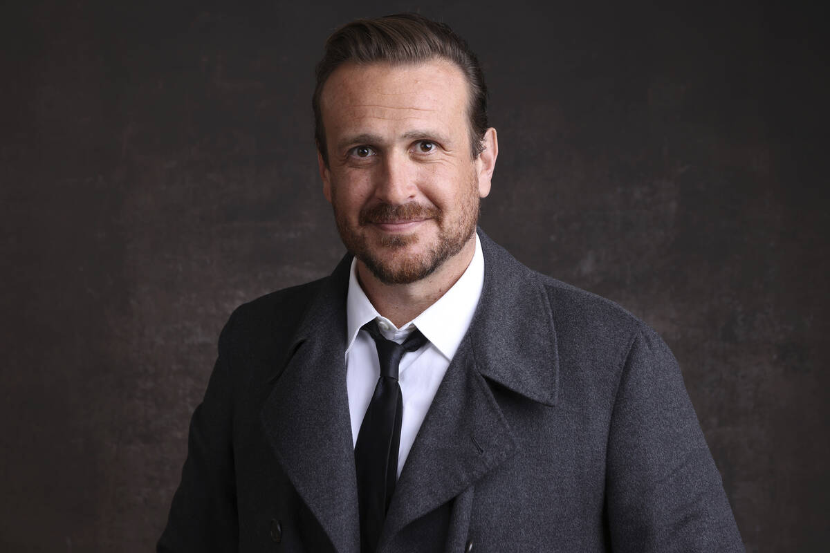 Jason Segel, a cast member in the Apple TV+ television series "Shrinking," poses for ...