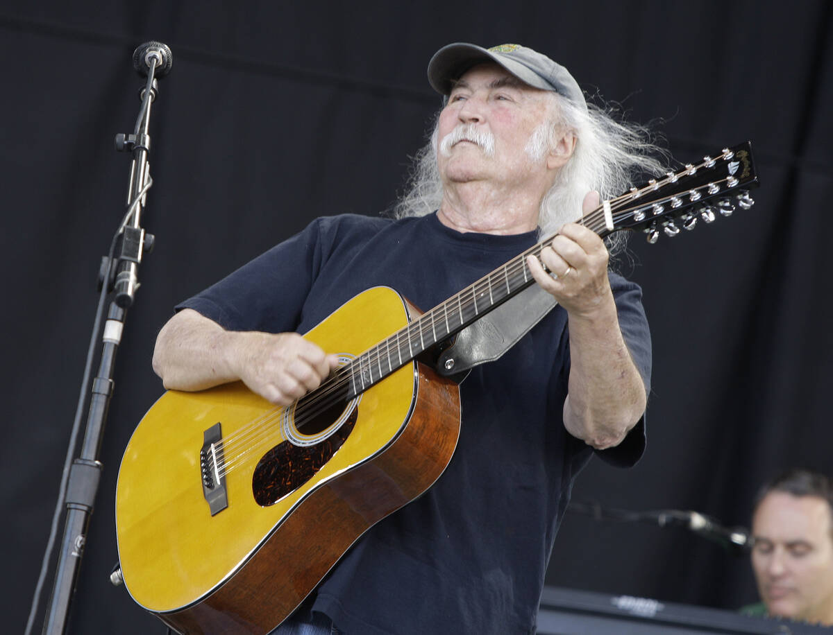 David Crosby performs at the Glastonbury Festival in England on June 27, 2009. Crosby, the bras ...