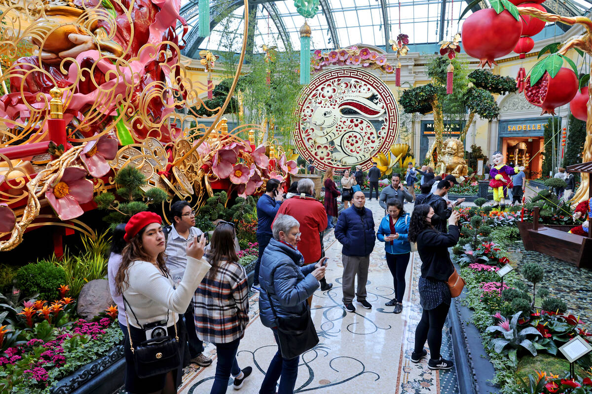 PHOTOS: Bellagio Conservatory unveils 'Year of the Rabbit' display on Las  Vegas Strip