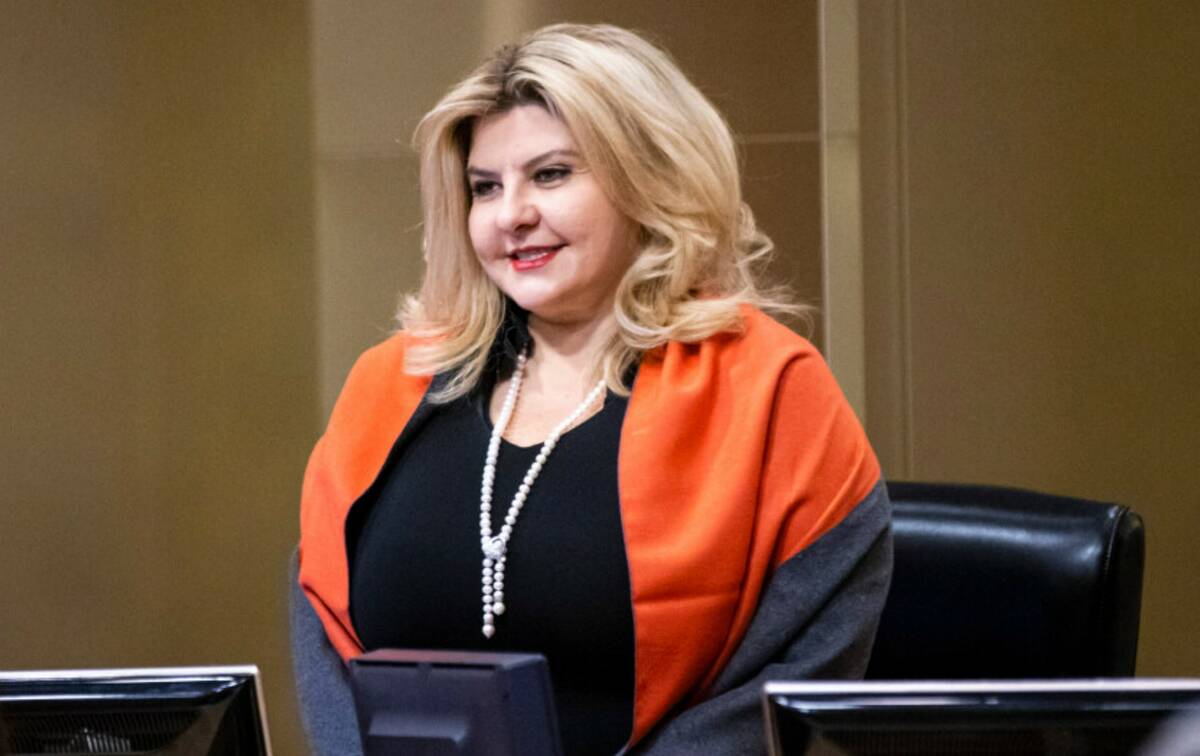Las Vegas City Councilwoman Michele Fiore stands for invocation during a council meeting in Las ...