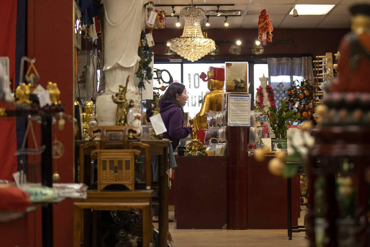 A customer browses the selections at World of Feng Shui on Thursday, Jan. 19, 2023, in Las Vega ...
