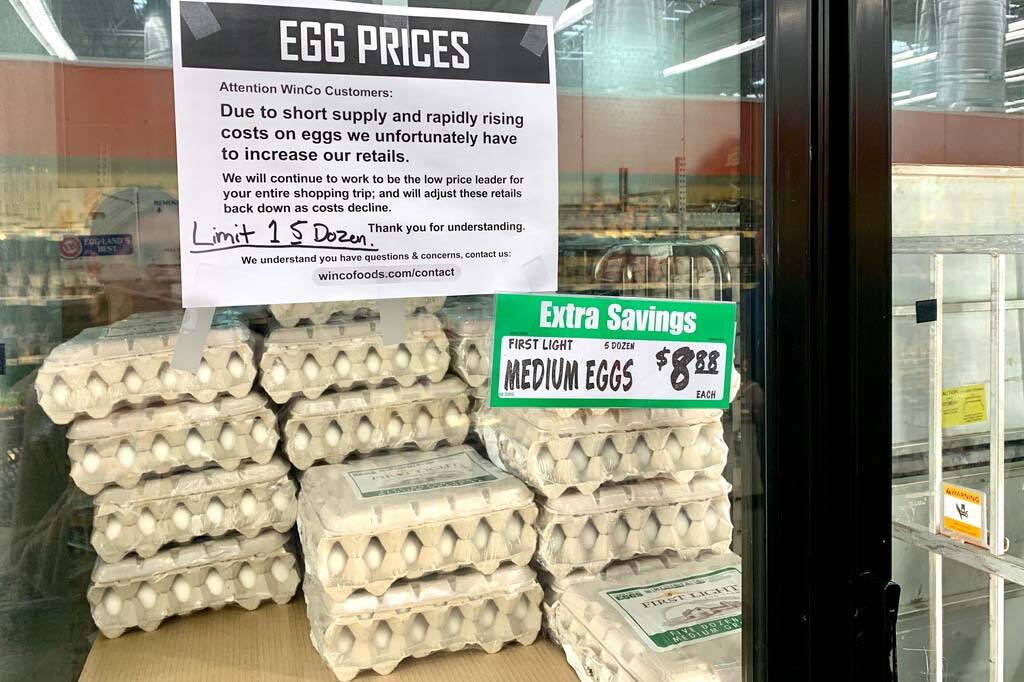 Experts say an avian flu outbreak has impacted egg prices across the country, along with rising ...