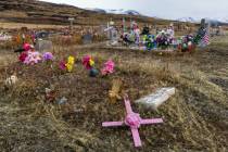 One of the many gravesites on the Duck Valley Indian Reservation. Over 100 tribal members have ...