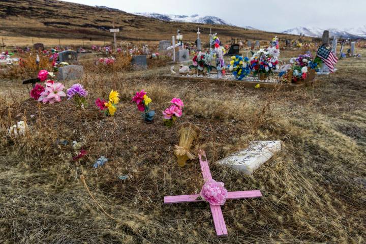 One of the many gravesites on the Duck Valley Indian Reservation. Over 100 tribal members have ...