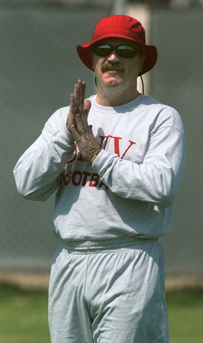 SPORTS UNLV football coach Jeff Horton during practice on 8 11 97 jeff scheid SPORTS UN ...