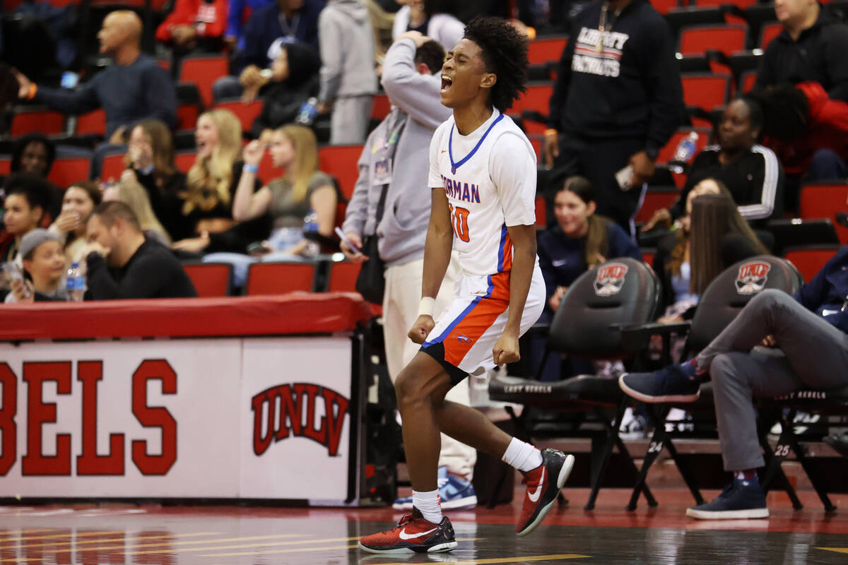 Bishop Gorman's Nick Jefferson (10) reacts after a play against Coronado during the second half ...