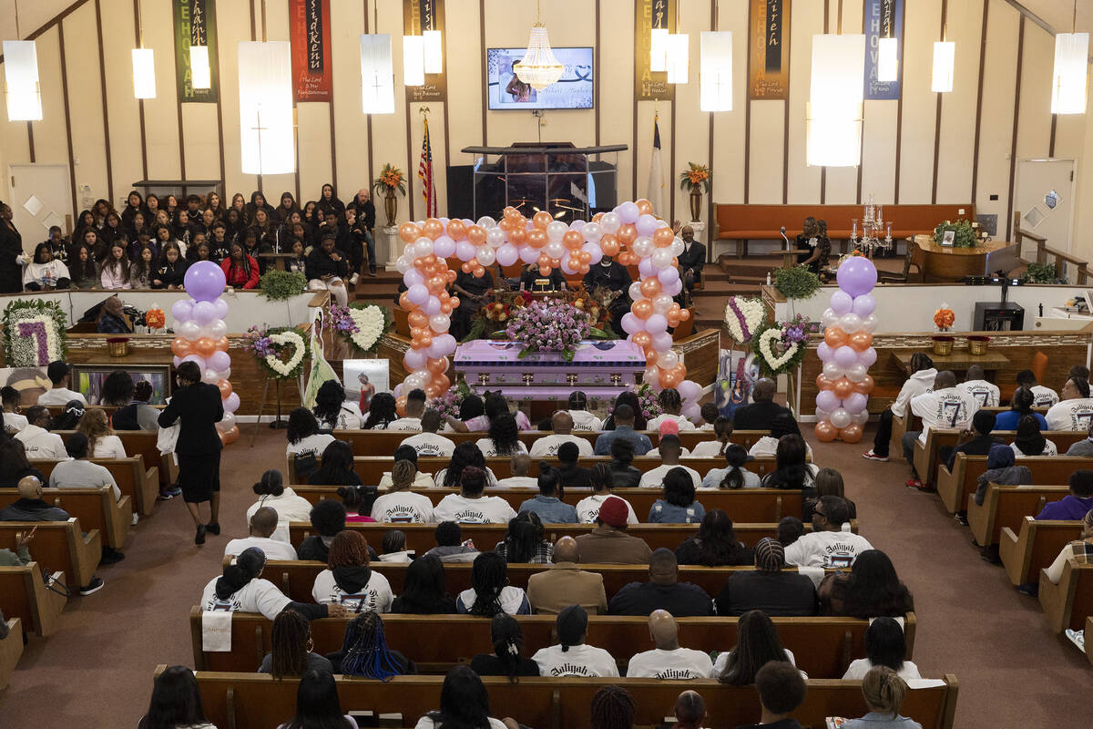 New Bethel Baptist Church is filled with the loved ones of Ashari Hughes during her memorial on ...