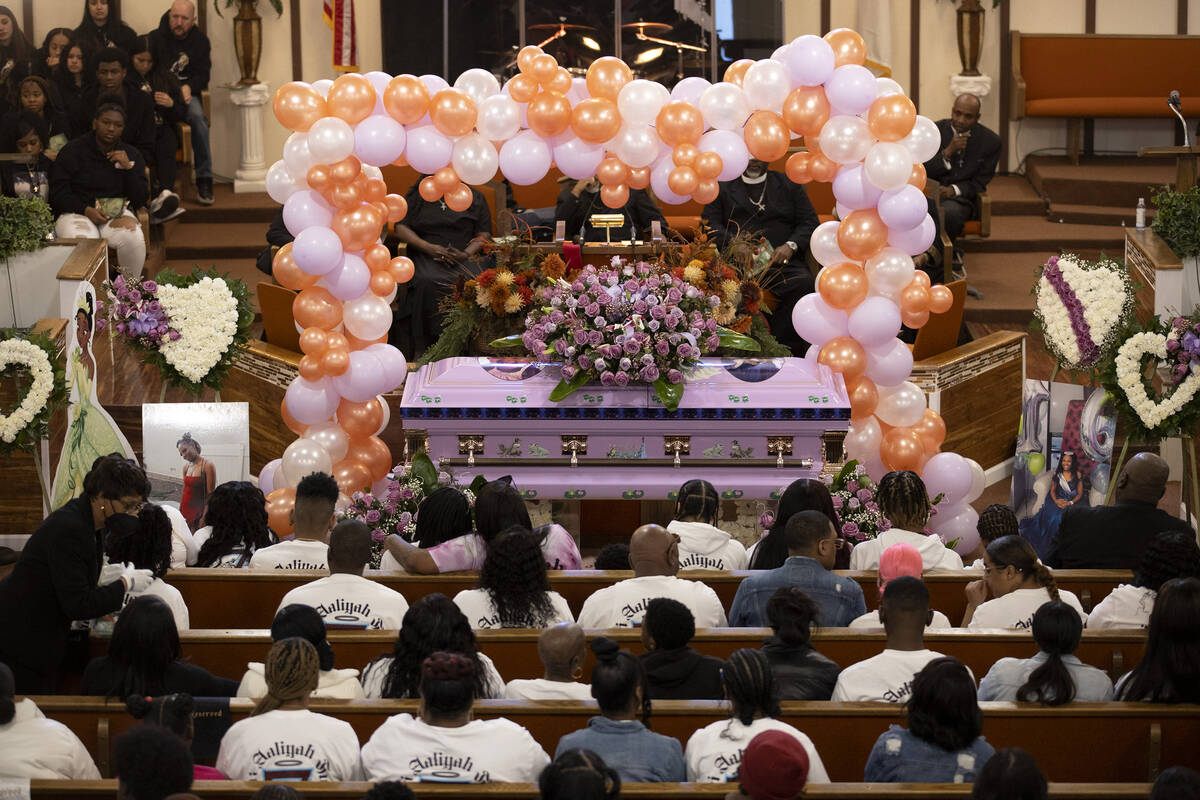 New Bethel Baptist Church is filled with the loved ones of Ashari Hughes during her memorial on ...
