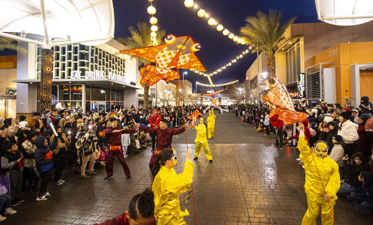 Best Agency performers entertain the crowd during Downtown Summerlin's Lunar New Year Parade on ...