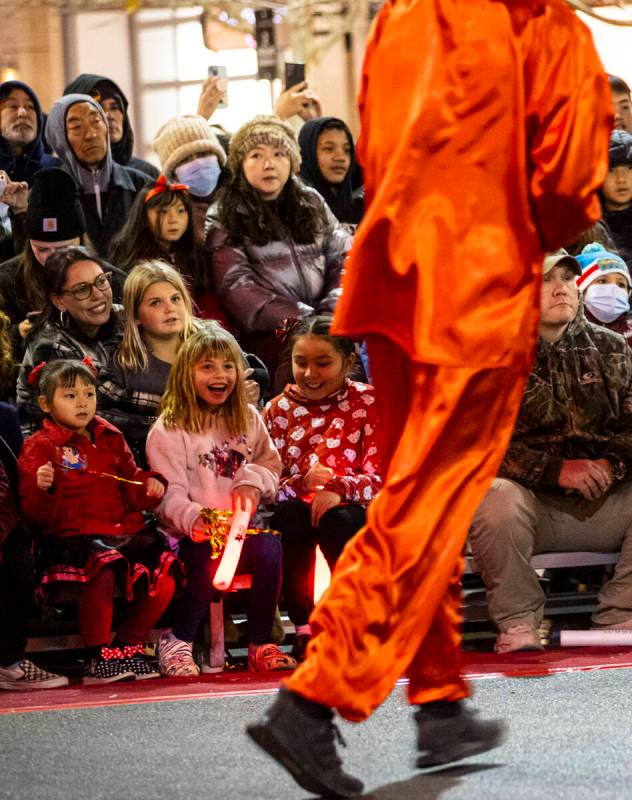 Attendees watch Downtown Summerlin's Lunar New Year Parade on Sunday, Jan. 22, 2023, in Summerl ...