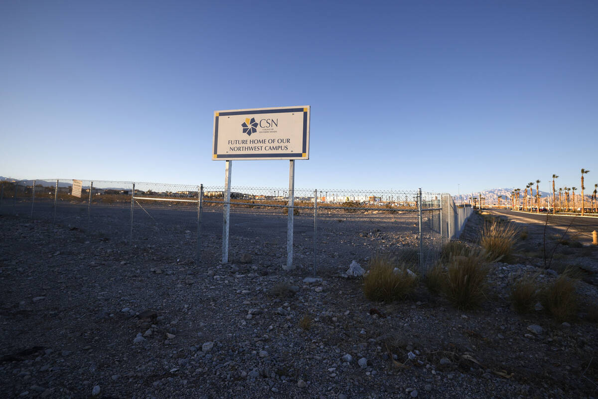 A sign that reads “Future Home of Our Northwest Campus” is seen on Monday, Jan. 23, 2023, a ...