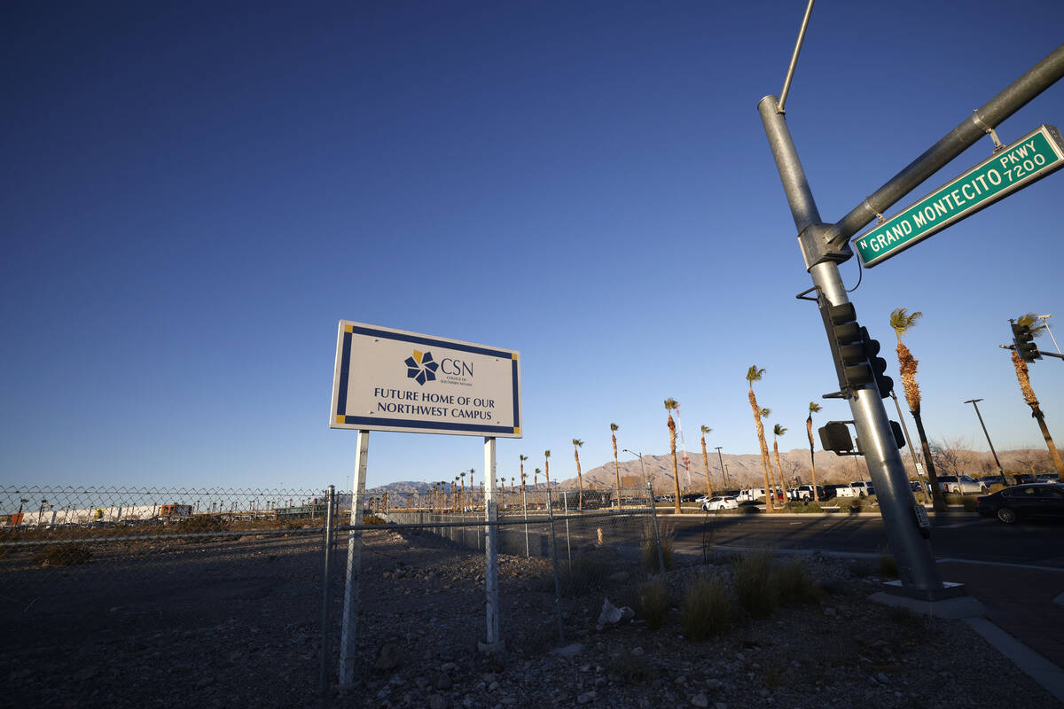 A sign that reads “Future Home of Our Northwest Campus” is seen on Monday, Jan. 23, 2023, a ...