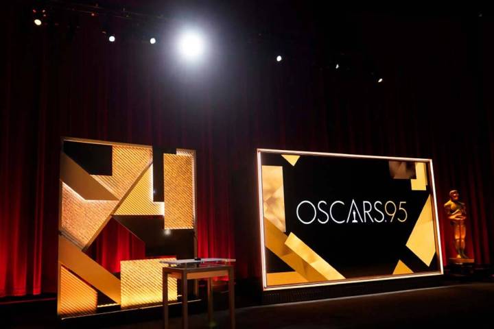 A view of the stage appears before the start of the 95th Academy Awards nomination ceremony on ...