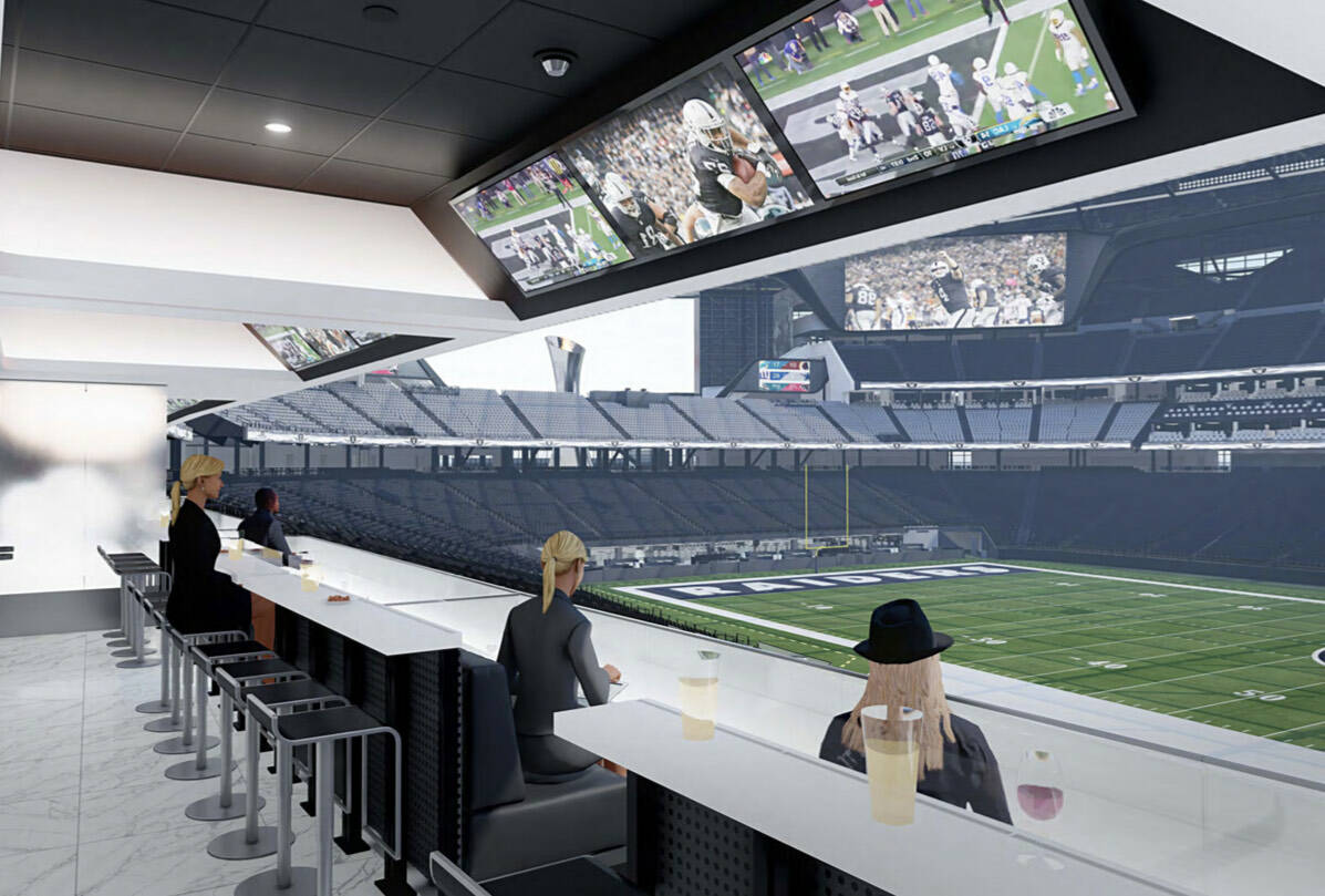 Artist renderings of newly planned suite spaces at Allegiant Stadium. (Courtesy of Las Vegas St ...