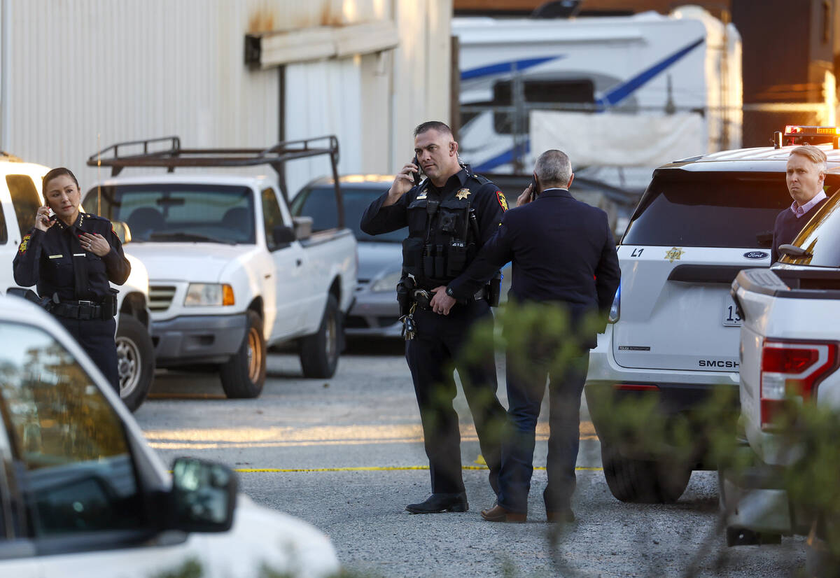 Law enforcement, including the San Mateo County Sheriff's Office, investigate a shooting off st ...