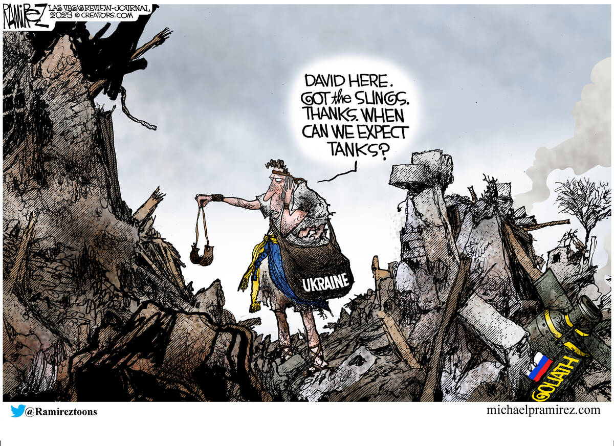 What David really needs to fight Goliath | CARTOON | Las Vegas  Review-Journal
