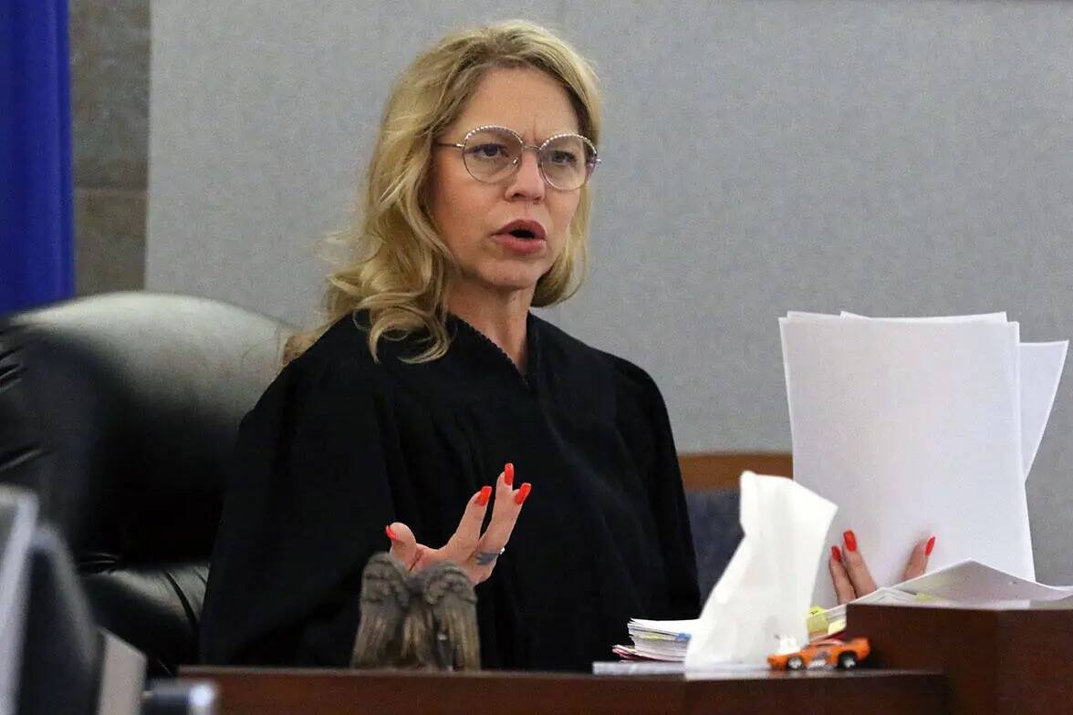 Judge Melanie Andress-Tobiasson presides during the conclusion of a preliminary hearing at the ...