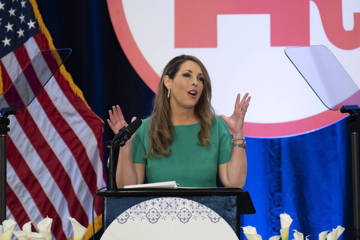 Republican National Committee Chair Ronna McDaniel speaks at the committee's winter meeting in ...