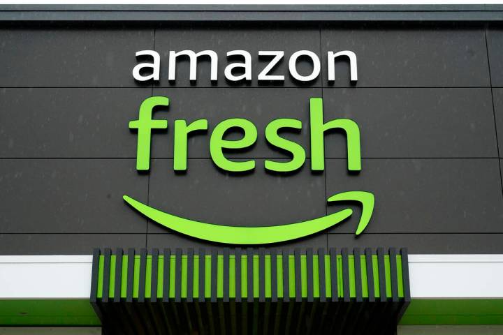 FILE - An Amazon Fresh grocery store stands in Warrington, Pa., on Feb. 4, 2022. In an email to ...