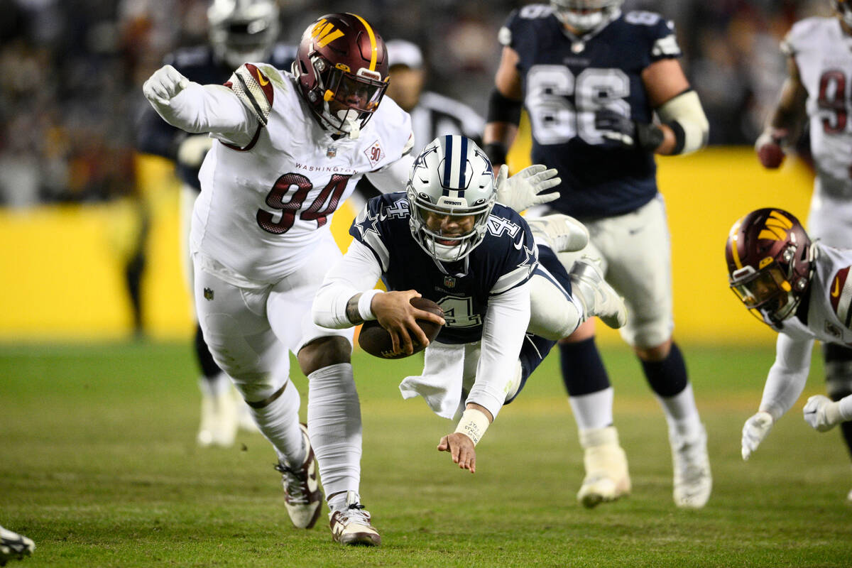 Dallas Cowboys quarterback Dak Prescott (4) in action during the first half of an NFL football ...