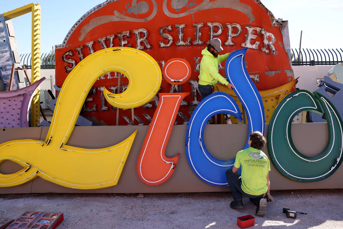 First of eight refurbished neon signs makes debut on Las Vegas