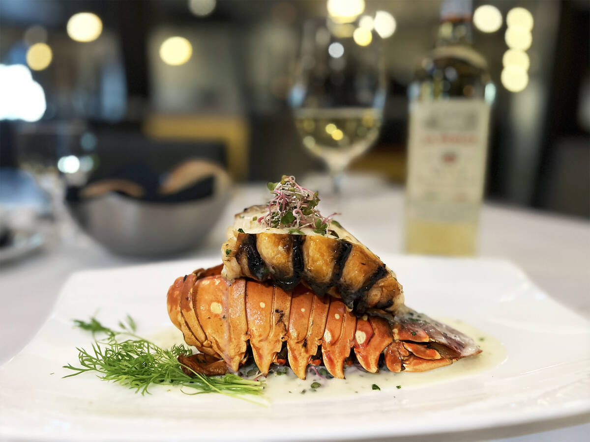 Spiny lobster tail, served piggyback style, is being offered for Valentine's Day 2023 at Limonc ...