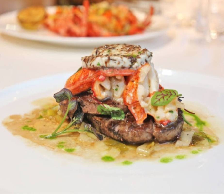 Surf and turf for Valentine's Day 2023 from Scotch 80 in The Palms in Las Vegas. (The Palms)