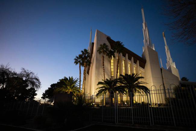The Church Jesus Christ of Latter-day Saints temple in Las Vegas, Tuesday, Jan. 24, 2023. (Rach ...