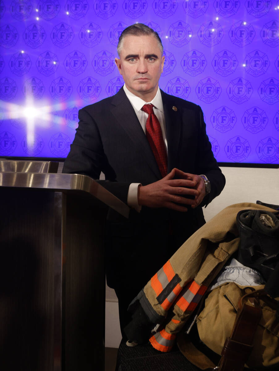 Edward Kelly, general president of the International Association of Fire Fighters (IAFF), poses ...